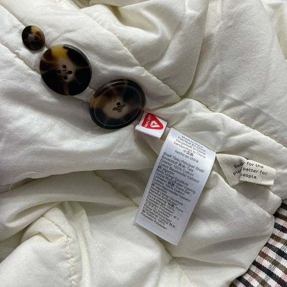 NWT Madewell Fall 2021 Padded Jacket in Plaid Antique Cream size XS NB250 - Picture 4 of 12